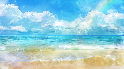 Obraz premium Beautiful Blue Skies with Nature, Bright Moon ,Cloud ,Beach scenery, Tree, night -Anime concept Background