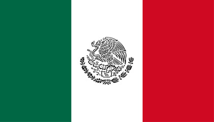 Bandera civil mexicana. Bandera de México con escudo