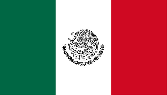 Bandera civil mexicana. Bandera de M&eacute;xico con escudo