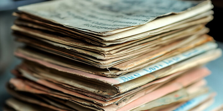 The Weaponization of Words: A stack of propaganda leaflets, their words twisted and manipulated for maximum impact.