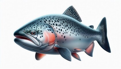 salmon on white background