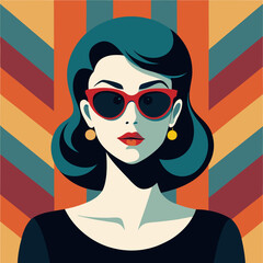 Vintage young woman vector illustration