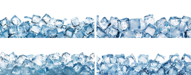Set of ice cubes, cut out