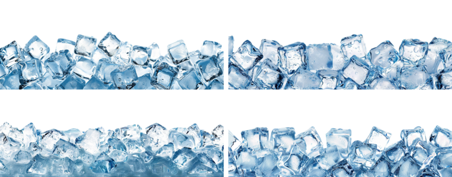 Set of ice cubes, cut out