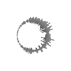 Circle sound wave. Audio music equalizer. Round circular icons set. Spectrum radial pattern and frequency frame. Vector design.
