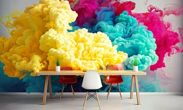 colorsplash in modern office room creative idea concept - Powered by Adobe