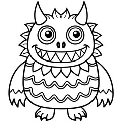 handdrawn monster doodle pattern seamless