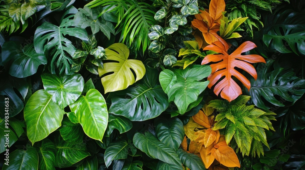 Poster a colorful display of lush green leaves ideal for enhancing your project or design with a natural to