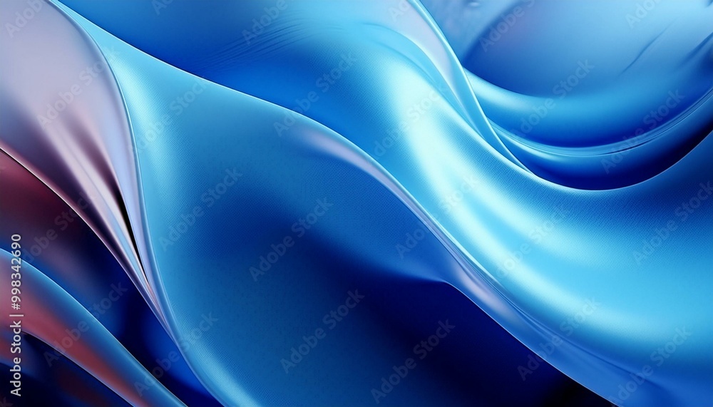 Poster abstract 3d blue fluid twisted wavy glass morphism. design visual elements for background, wallpaper