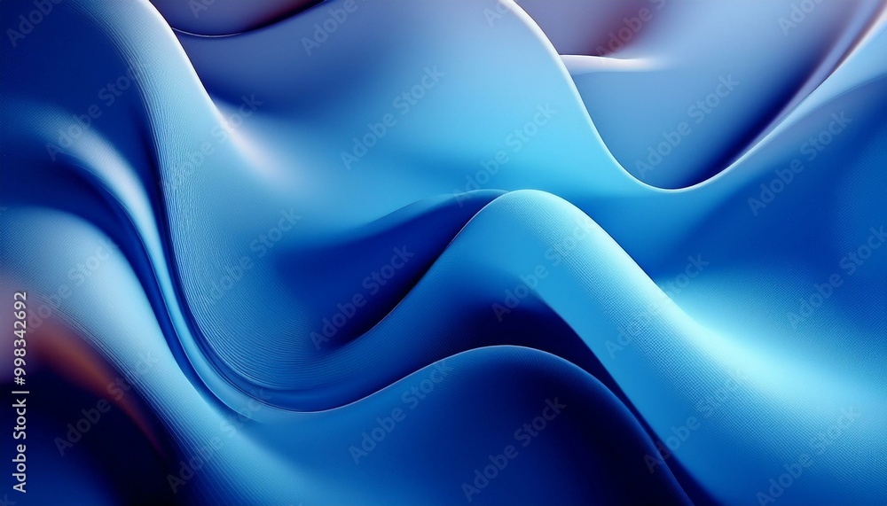 Poster abstract 3d blue fluid twisted wavy glass morphism. design visual elements for background, wallpaper