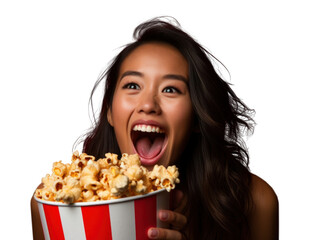 PNG Popcorn eating food red.