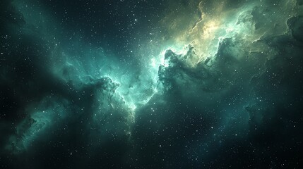 Cosmic wind, dust clouds, swirling stars, 3D illustration