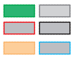 Postage stamp borders set vector illustration