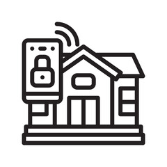 Smart home icon in line style. Editable stroke.