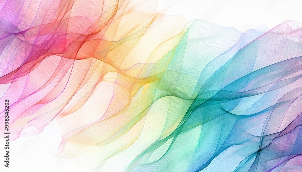 Aufkleber abstract colorful smoke waves in gradient spectrum. abstract waves of colorful smoke on a white back