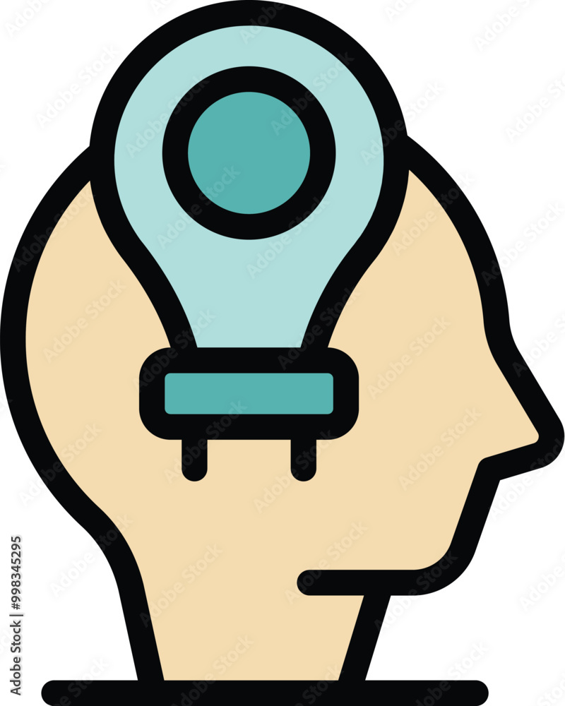 Aufkleber this simple icon represents the concept of getting new ideas for business projects, finding solution