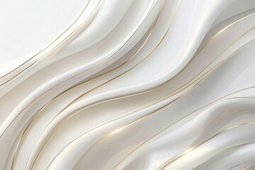 Obraz premium Modern minimal and clean white gold background with realistic line wave geometric circle shape . Elegant silver design for web, presentation, wallpaper. Vector graphic design banner pattern template