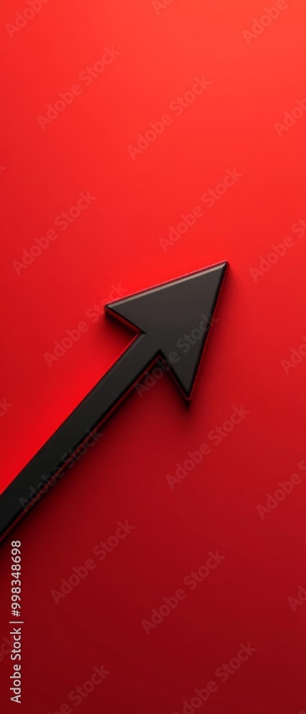 Wall mural minimalist black arrow pointing right flat design top view wayfinding theme 3d render complementary 