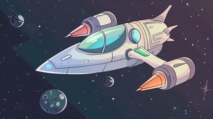 Naklejka premium graphics of space, planets, and astronauts on a white background.