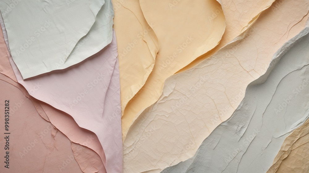 Aufkleber textured paper layers in soft pastel colors creating an artistic and minimalist background