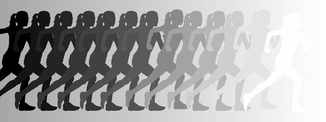 Fototapeta premium running girl graphic representation, athlete running 