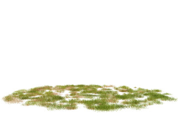 Green grass patch isolated on black background