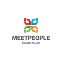 meet people point logo vector