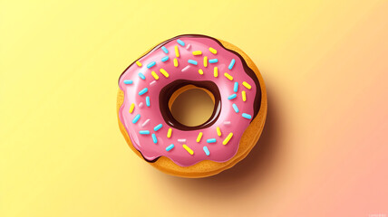 Celebrate National Cookie Day with a delightful pink frosted donut topped with sprinkles