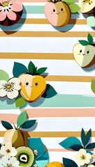 A vibrant tropical-pattern featuring watermelon