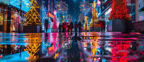 Activities and culture for New Year and Christmas festivals in the form of graphic advertising background