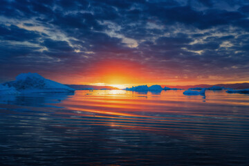 Disko Bay is a large bay on the western coast of Greenland. 