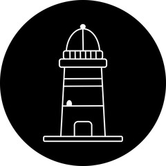 Lighthouse Button Icons Illustration, aesthetic hand-drawn icons fine line