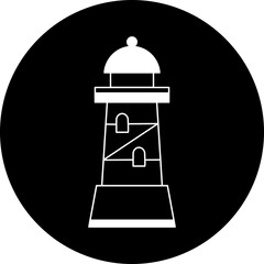 Lighthouse Button Icons Illustration, aesthetic hand-drawn icons fine line