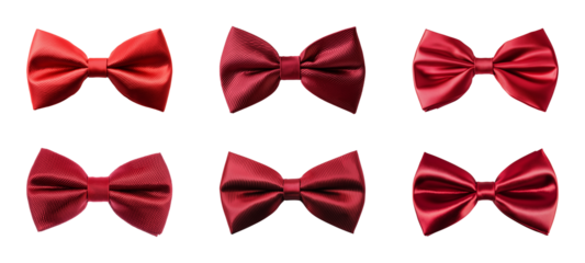red bow tie isolated on a transparent or white background, cut-out, PNG