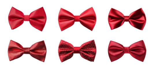 red bow tie isolated on a transparent or white background, cut-out, PNG