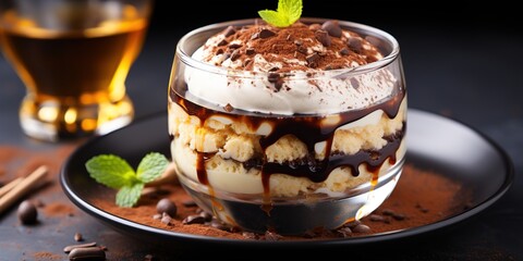 chocolate mousse with whipped cream