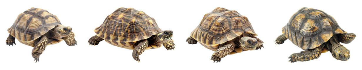 Obraz premium Collection of Tortoises Isolated on Transparent Background
