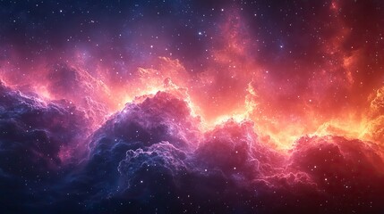 Obraz premium A conceptual illustration depicting a particle nebula where tech clouds foster new ideas and opportunities.