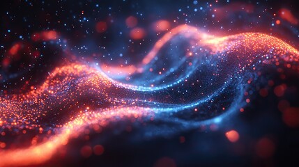 Obraz premium A digital artwork featuring illuminated lines that represent data flow and connectivity.