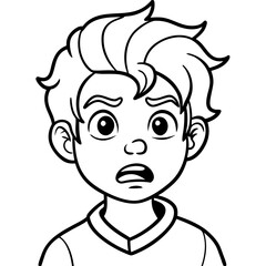 I cute boy with frustration facial expressions