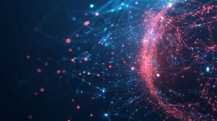 Glowing Lines Representing Global Data Flow in a Conceptual Design