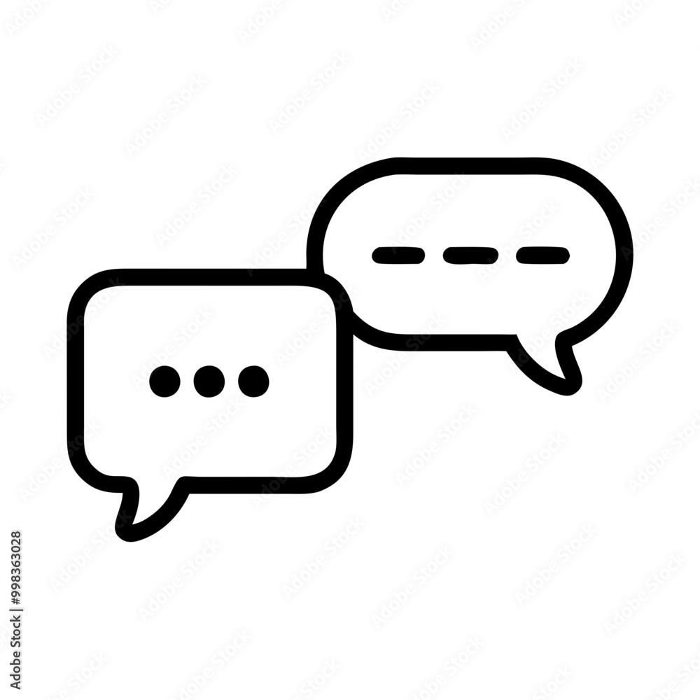 Poster chat icon representing conversation and communication through speech bubbles