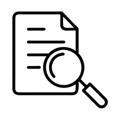 Audit icon representing analysis and document review with a magnifying glass