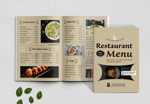 Restaurant Menu Template Layout