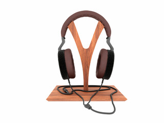 3d render headset on display stand