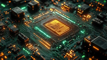 Fototapeta premium A futuristic background with circuit board illustrations, symbolizing quantum computing technologies.