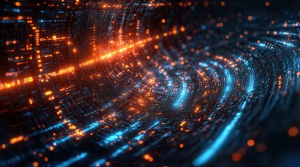 Obraz premium A futuristic concept illustrating protected high-speed data transmission in a cyber tech environment.