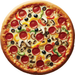 A Delicious And Tasty Pizza Margherita With Tomatoes And Buffalo Mozzarella On White Background

