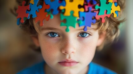 "Child with Puzzle Pieces"