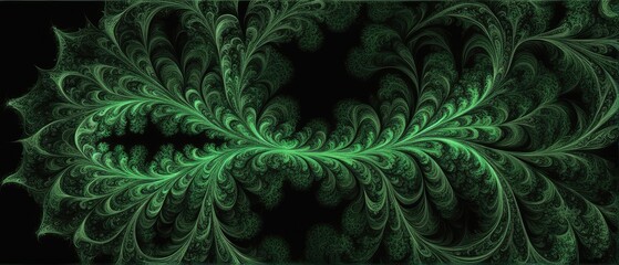 Abstract Green Floral Design